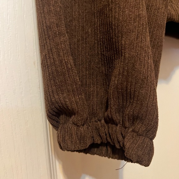 SHEIN Brown Corduroy Button-Up Crop Jacket - Picture 6 of 6